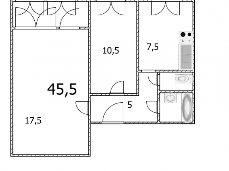 двухкомнатная квартира на Комсомольской улице дом 8