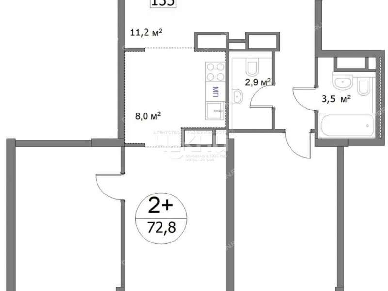 двухкомнатная квартира на улице Сергея Акимова дом 50