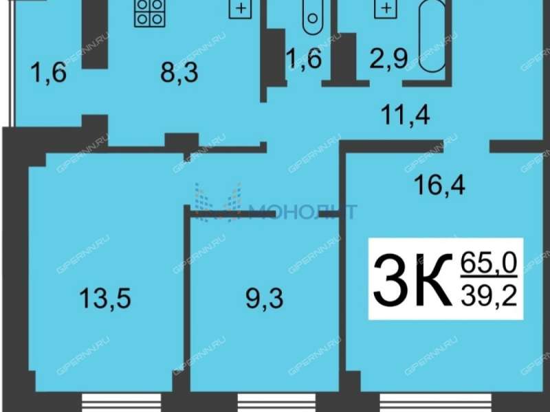трёхкомнатная квартира на Московском шоссе дом 25А