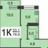 однокомнатная квартира на Южном шоссе дом 28А