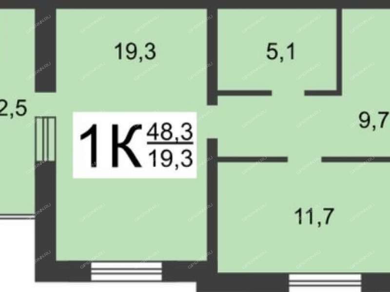 однокомнатная квартира на Молодёжном проспекте дом 12Б