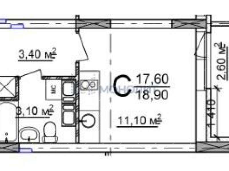 квартира-студия в новостройке на Красноуральской улице