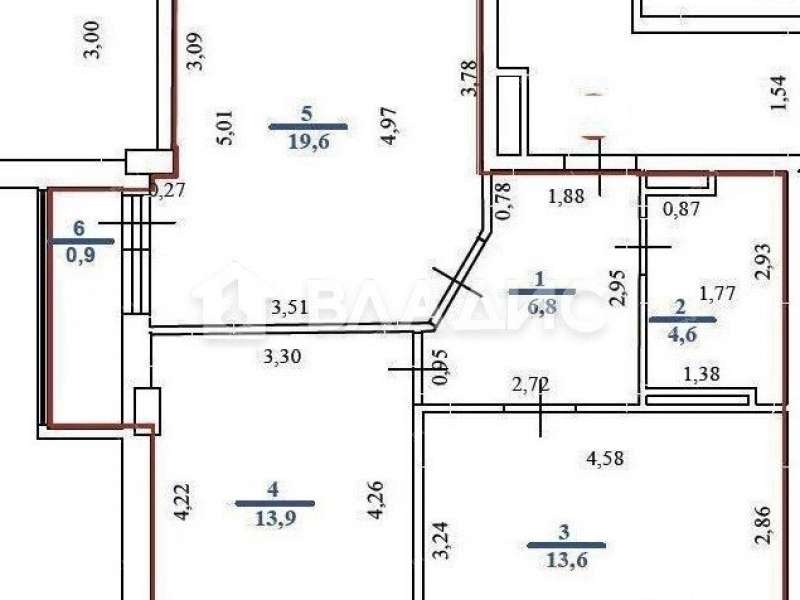двухкомнатная квартира на проспекте Гагарина дом 101 к5
