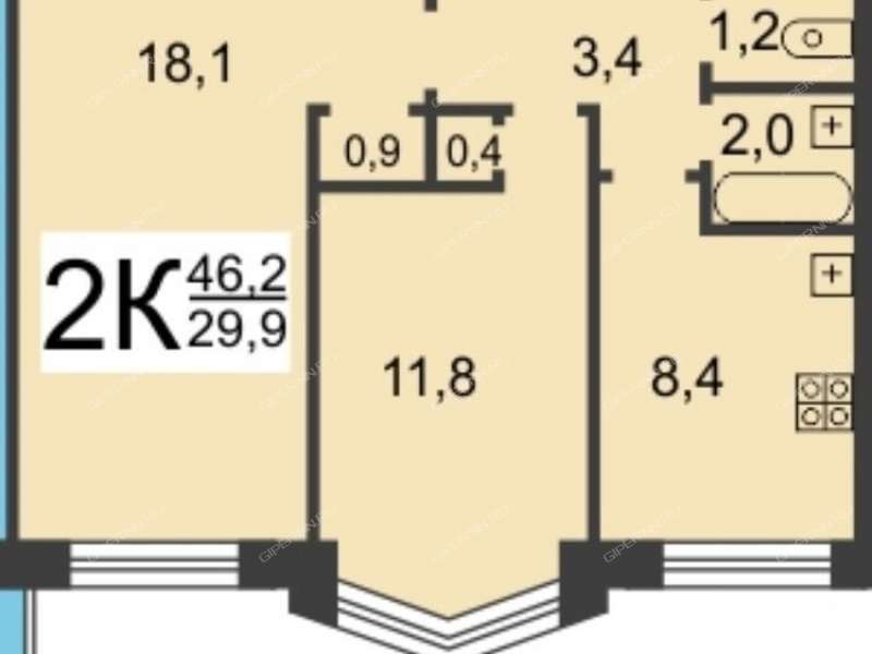 двухкомнатная квартира на улице Октябрьской Революции дом 51