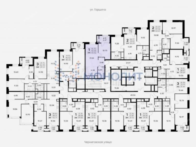 однокомнатная квартира на улице Гаршина