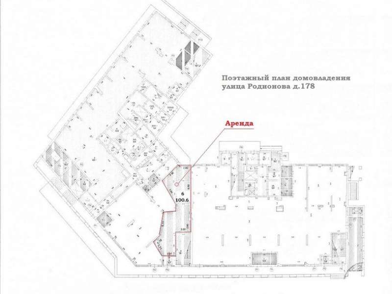 помещение под торговую площадь на Родионова ул, д. 178