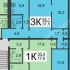 трёхкомнатная квартира на проспекте Героев дом 42