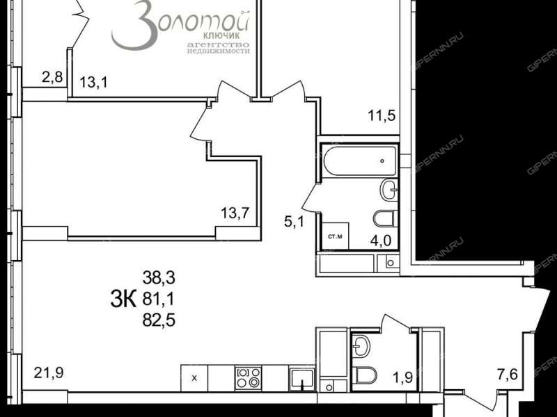 трёхкомнатная квартира на Черкесской улице деревня Анкудиновка