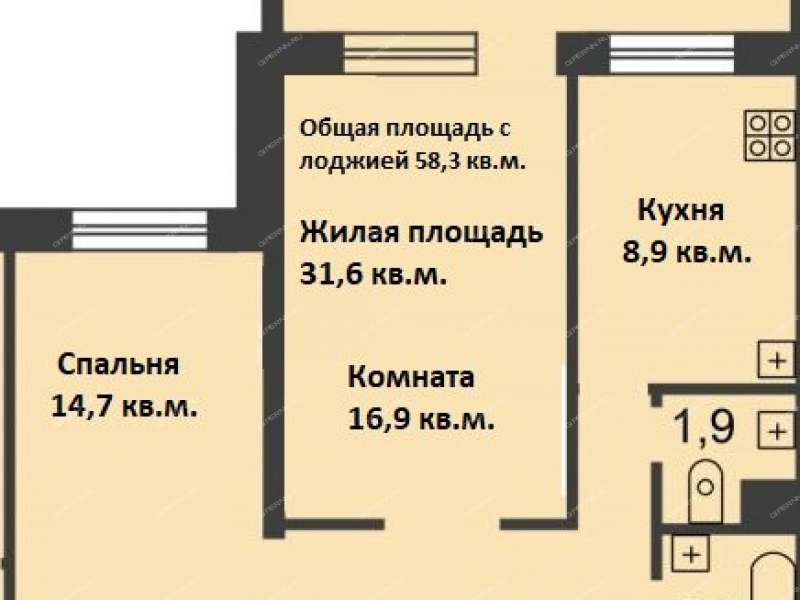 двухкомнатная квартира на Победной улице дом 20