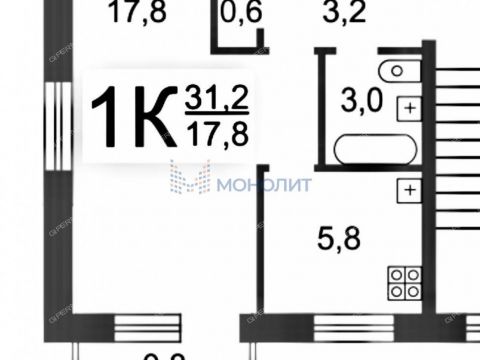 1-komnatnaya-ul-geroya-sovetskogo-soyuza-prygunova-d-12 фото