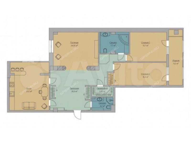 трёхкомнатная квартира на Малой Ямской улице дом 63