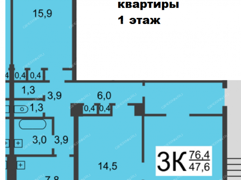 трёхкомнатная квартира в переулке Райниса дом 1