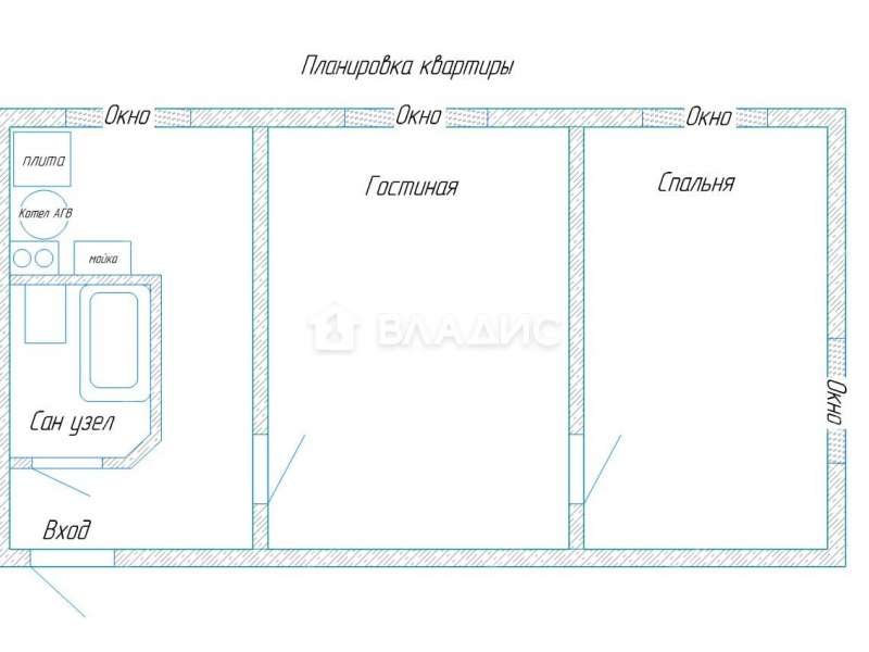 двухкомнатная квартира на улице Максима Горького дом 96 Бор