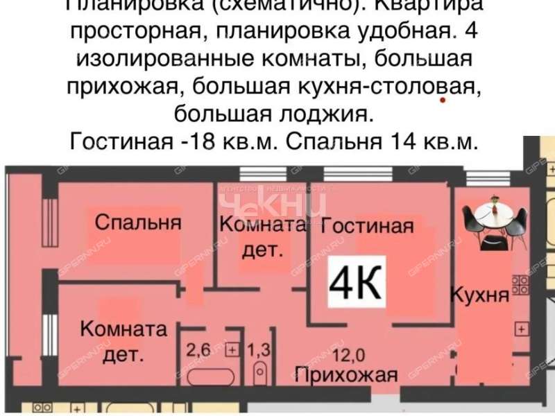 четырёхкомнатная квартира на улице Надежды Сусловой дом 24
